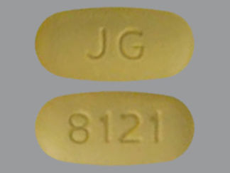 This is a Tablet imprinted with 8121 on the front, JG on the back.