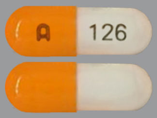This is a Capsule Er 24 Hr imprinted with Logo on the front, 126 on the back.