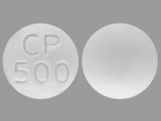 Chloroquine Phosphate: Esto es un Tableta imprimido con CP  500 en la parte delantera, nada en la parte posterior, y es fabricado por None.