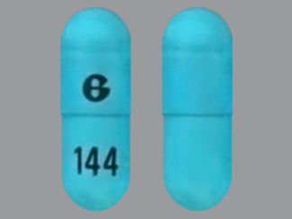 This is a Capsule imprinted with G on the front, 144 on the back.