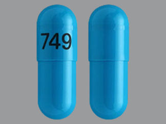 This is a Capsule Er 24hr imprinted with 749 on the front, nothing on the back.