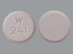 This is a Tablet imprinted with W  241 on the front, nothing on the back.