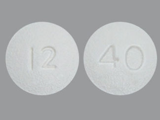 This is a Tablet imprinted with 12 on the front, 40 on the back.