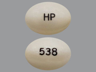 This is a Capsule imprinted with HP on the front, 538 on the back.