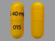 Methylphenidate La: Esto es un Cápsula Er Bifásico 50-50 imprimido con G 40mg en la parte delantera, 015 en la parte posterior, y es fabricado por None.