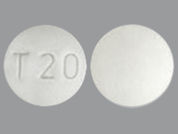 Tamoxifen Citrate: This is a Tablet imprinted with T20 on the front, nothing on the back.
