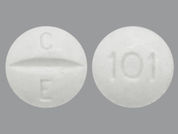 Flecainide Acetate: This is a Tablet imprinted with C  E on the front, 101 on the back.