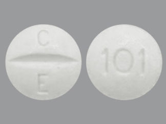 This is a Tablet imprinted with C  E on the front, 101 on the back.