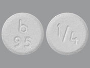 Clonazepam: This is a Tablet Disintegrating imprinted with b  95 on the front, 1/4 on the back.