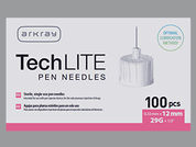 Techlite Pen Needle: This is a Needle Disposable imprinted with nothing on the front, nothing on the back.