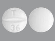 Phenobarbital: This is a Tablet imprinted with T  36 on the front, nothing on the back.