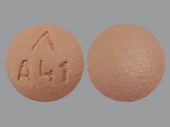 Esto es un Tableta LP 24 Hr color café redondo imprimido con logo and A41 en la parte delantera, nada en la parte posterior, y es fabricado por ADVAGEN PHARMA.