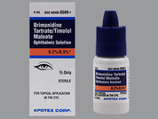 Brimonidine Tartrate-Timolol: Esto es un Gotas imprimido con nada en la parte delantera, nada en la parte posterior, y es fabricado por None.