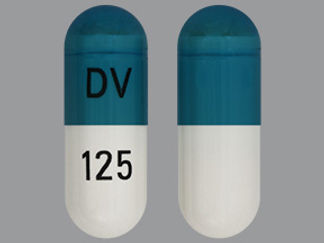 This is a Capsule Dr Sprinkle imprinted with DV on the front, 125 on the back.