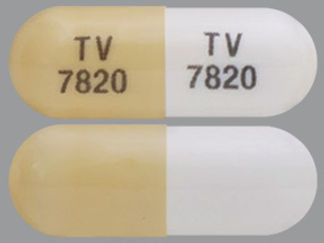 This is a Capsule imprinted with TV  7820 on the front, TV  7820 on the back.
