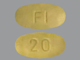 This is a Tablet imprinted with FI on the front, 20 on the back.