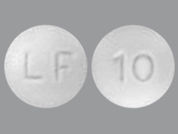 Leflunomide: This is a Tablet imprinted with LF on the front, 10 on the back.