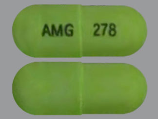 This is a Capsule Er 24 Hr imprinted with AMG on the front, 278 on the back.