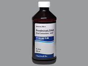 Prednisolone: This is a Solution Oral imprinted with nothing on the front, nothing on the back.