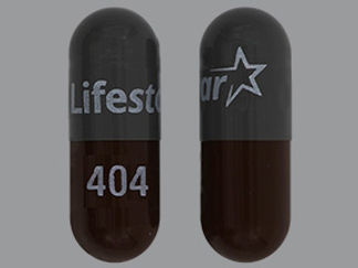 This is a Capsule imprinted with Lifestar and logo on the front, 404 on the back.