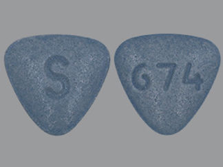 This is a Tablet imprinted with S on the front, 674 on the back.