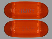 Ethosuximide: This is a Capsule imprinted with HW01 on the front, nothing on the back.