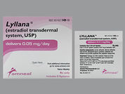 Lyllana: This is a Patch Transdermal Semiweekly imprinted with 0.05 MG on the front, nothing on the back.