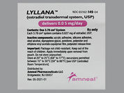 Lyllana: This is a Patch Transdermal Semiweekly imprinted with 0.05 MG on the front, nothing on the back.