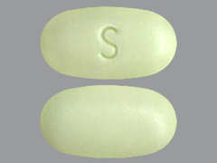 This is a yellow elliptical Tablet imprinted with S on the front, nothing on the back, and is manufactured by NORTHSTAR RX LL.