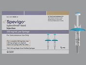 Spevigo: This is a Syringe imprinted with nothing on the front, nothing on the back.