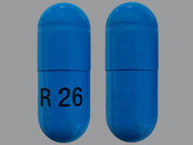 Tolmetin Sodium: This is a Capsule imprinted with R 26 on the front, nothing on the back.