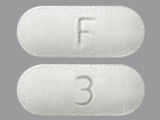 This is a Tablet imprinted with F on the front, 3 on the back.