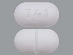 This is a white oblong Tablet Er 12 Hr imprinted with 741 on the front, nothing on the back, and is manufactured by CHARTWELL RX LL.