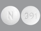 Atenolol W/Chlorthalidone: This is a Tablet imprinted with N on the front, 391 on the back.