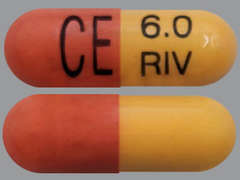 This is a red oblong Capsule imprinted with CE on the front, 6.0  RIV on the back, and is manufactured by CHARTWELL RX LL.