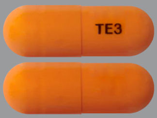 This is a Capsule imprinted with TE3 on the front, nothing on the back.