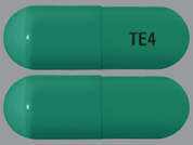 Terazosin Hcl: Esto es un Cápsula verde oblongo imprimido con TE4 en la parte delantera, nada en la parte posterior, y es fabricado por BIONPHARMA INC..