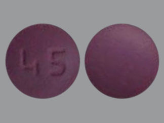 This is a Tablet imprinted with 45 on the front, nothing on the back.