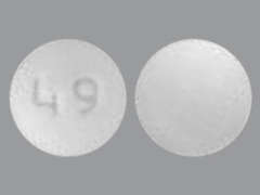 This is a Tablet imprinted with 49 on the front, nothing on the back.