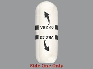 This is a Capsule Sprinkle imprinted with VBZ 40 on the front, VBZ 40 on the back.