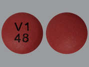 Bupropion Sr: This is a Tablet Sustained-release 12 Hr imprinted with V1  48 on the front, nothing on the back.