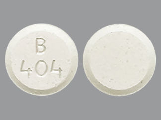 This is a Tablet imprinted with B 404 on the front, nothing on the back.