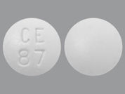 Methyldopa: This is a Tablet imprinted with CE  87 on the front, nothing on the back.