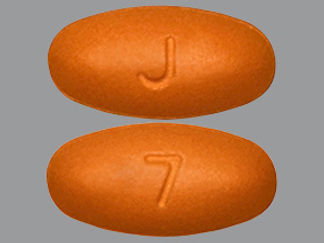 This is a Tablet imprinted with J on the front, 7 on the back.