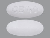 Nabumetone: This is a Tablet imprinted with CE 40 on the front, nothing on the back.