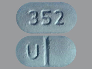 This is a Tablet imprinted with U on the front, 352 on the back.