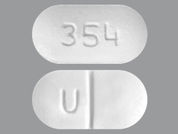 Doxazosin Mesylate: This is a Tablet imprinted with U on the front, 354 on the back.
