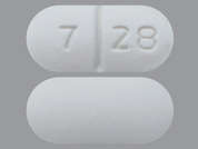 Theophylline Er: This is a white oblong Tablet Er 12 Hr imprinted with 7 28 on the front, nothing on the back, and is manufactured by VIONA PHARMACEU.
