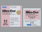 Nitro-Dur: This is a Patch Transdermal 24 Hours imprinted with Nitro-Dur and logo on the front, nothing on the back.