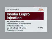 Insulin Lispro: This is a colorless Vial imprinted with nothing on the front, nothing on the back, and is manufactured by ELI LILLY & CO..